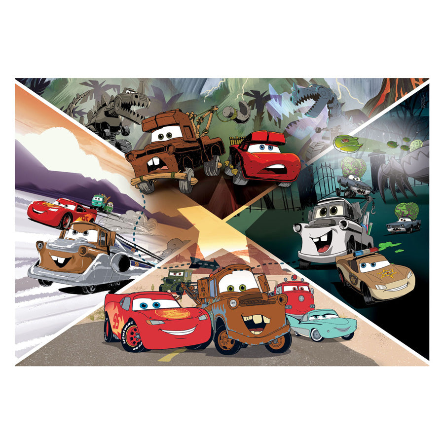 Clementoni legpuzzel super kleur maxi disney auto's, 104st.