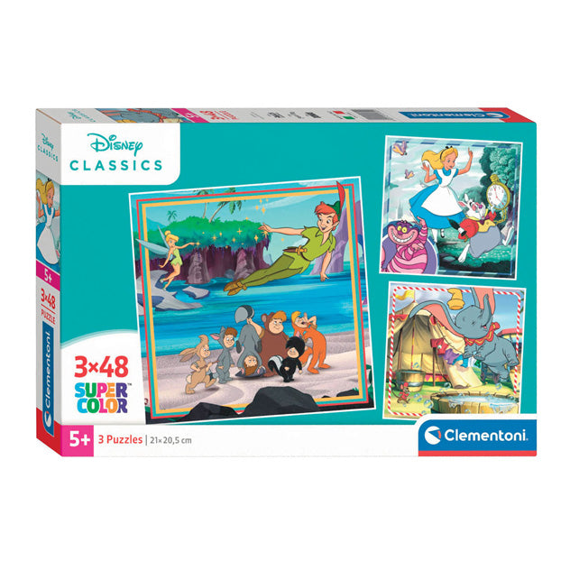 Disney clementoni legpuzzel super kleur vierkant klassiekers, 3x48st.