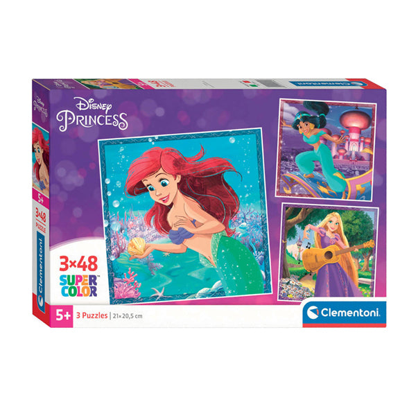 Disney clementoni legpuzzel super kleur vierkant prinses, 3x48st.