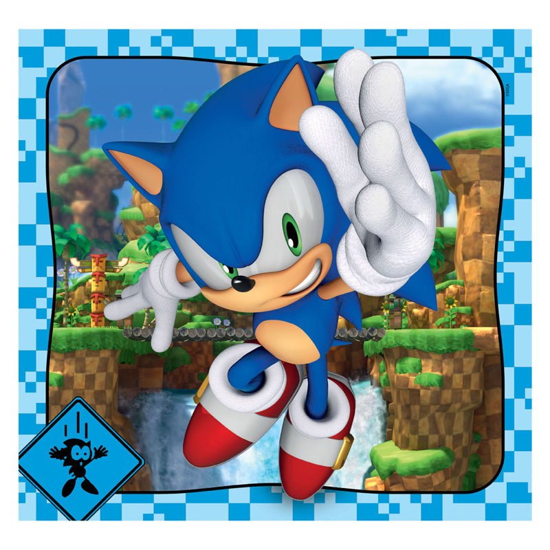 Clementoni legpuzzel super kleur vierkant sonic, 3x48st.