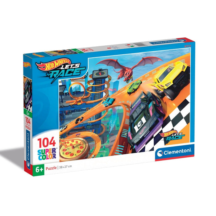 Clementoni legpuzzel superkleur hot wheels, 104st.