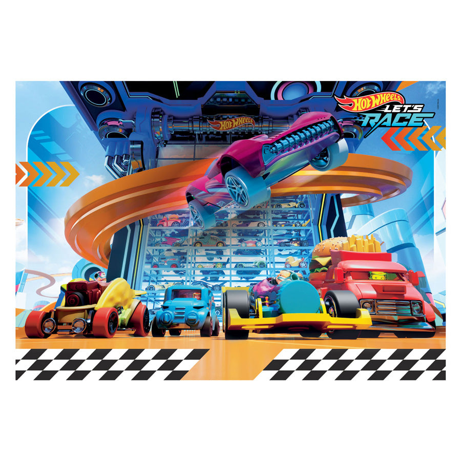 Clementoni legpuzzel superkleur hot wheels ii, 104st.