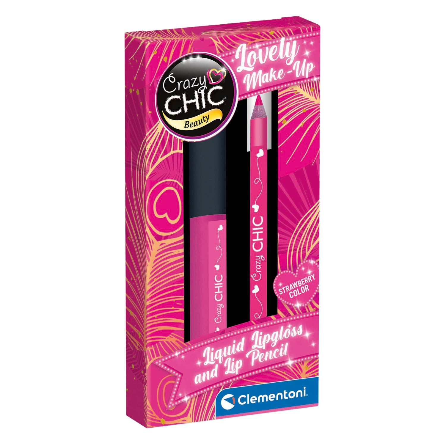 Clementoni gekke chique lipgloss en lipliner aardbei
