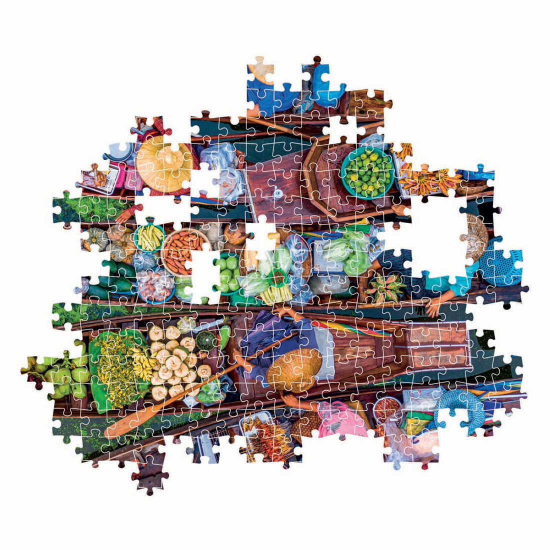 Clementoni puzzel drijvende thaise markt, 1000st.