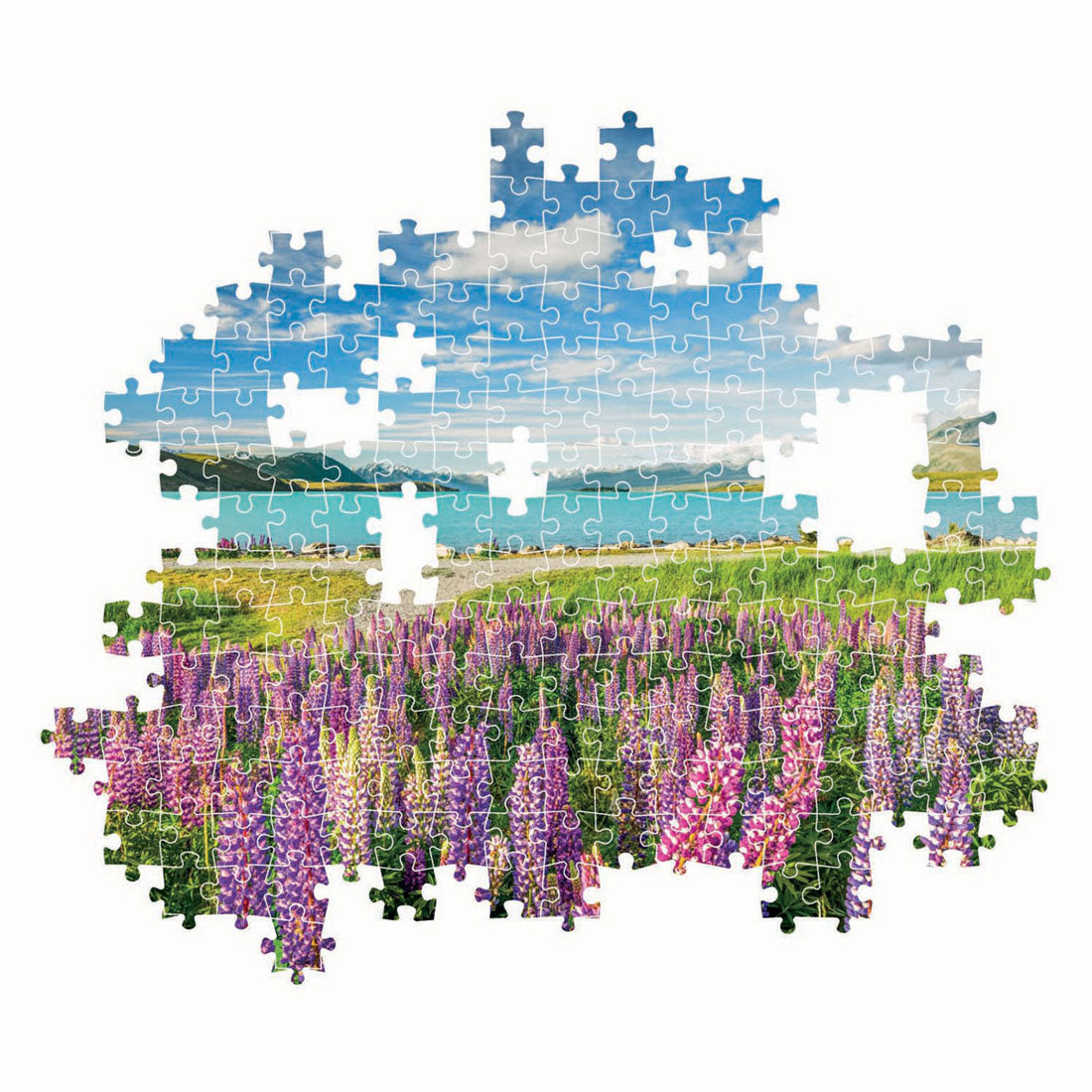 Clementoni legpuzzel bloemen bij lake tekapo, 1500st.