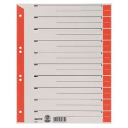 Numerieke tabbladen leitz 1652 rood karton