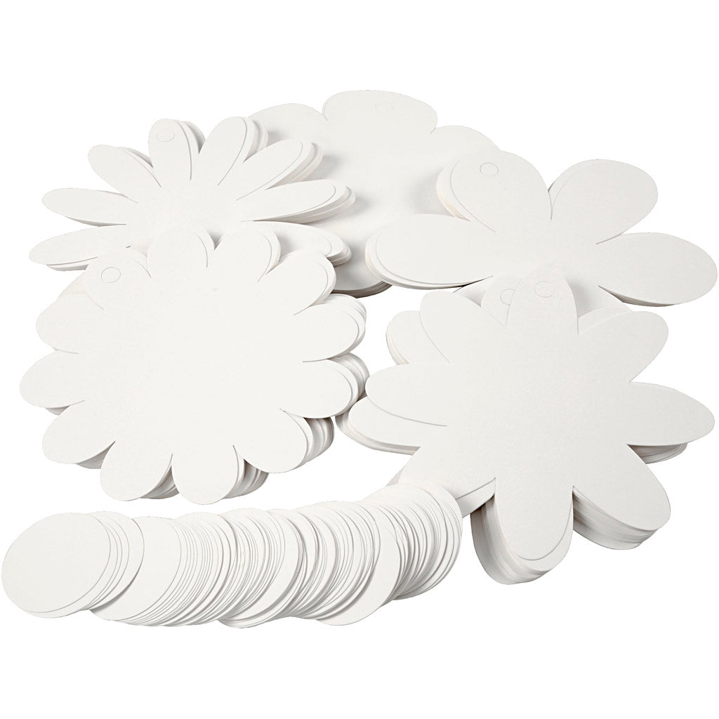 Bloemen, d 20 cm, 400 gr, wit, 5x20 stuk 1 doos