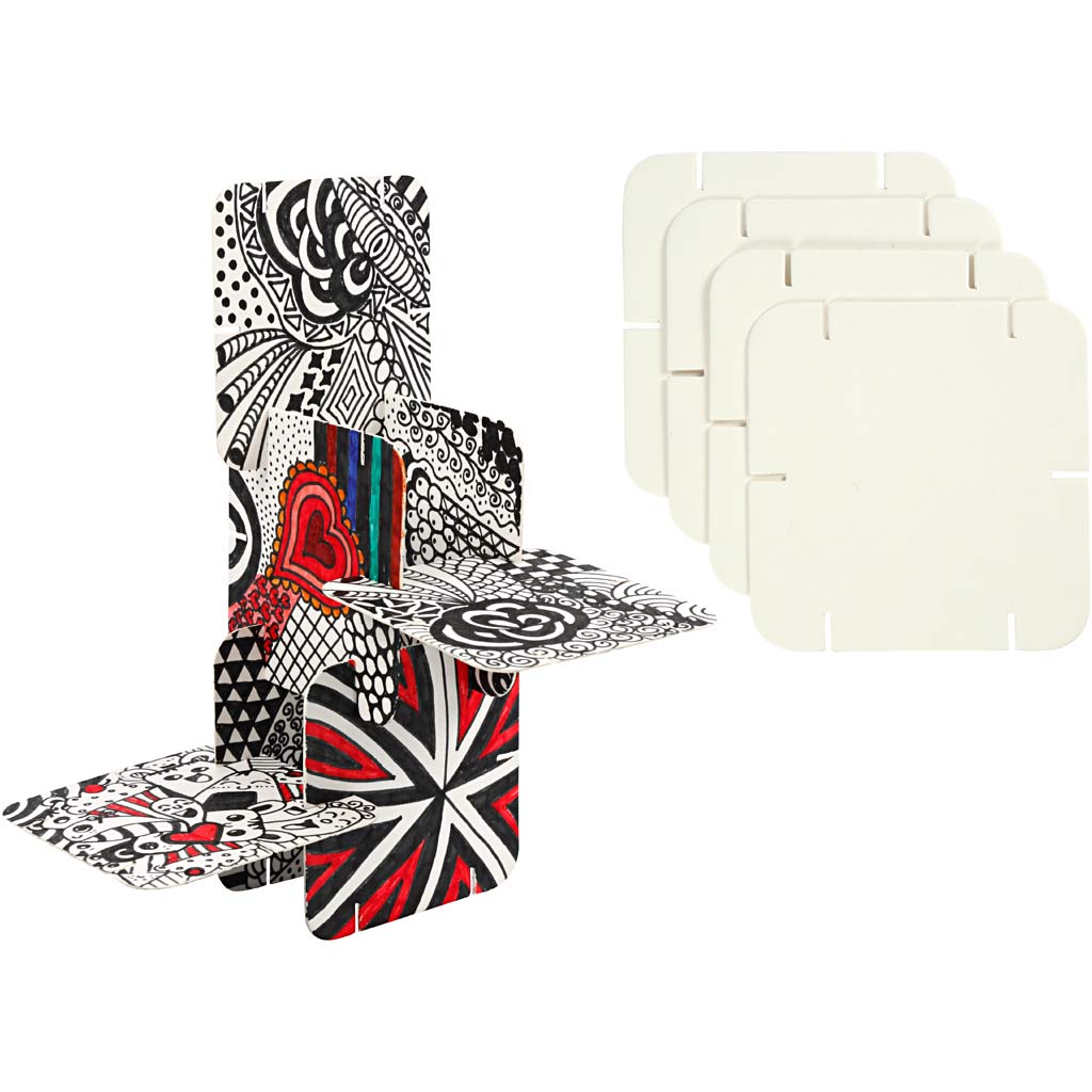 Puzzel constructie karton, afm 9,3x9,3 cm, dikte 1,2 mm, wit, 200 stuk 1 doos