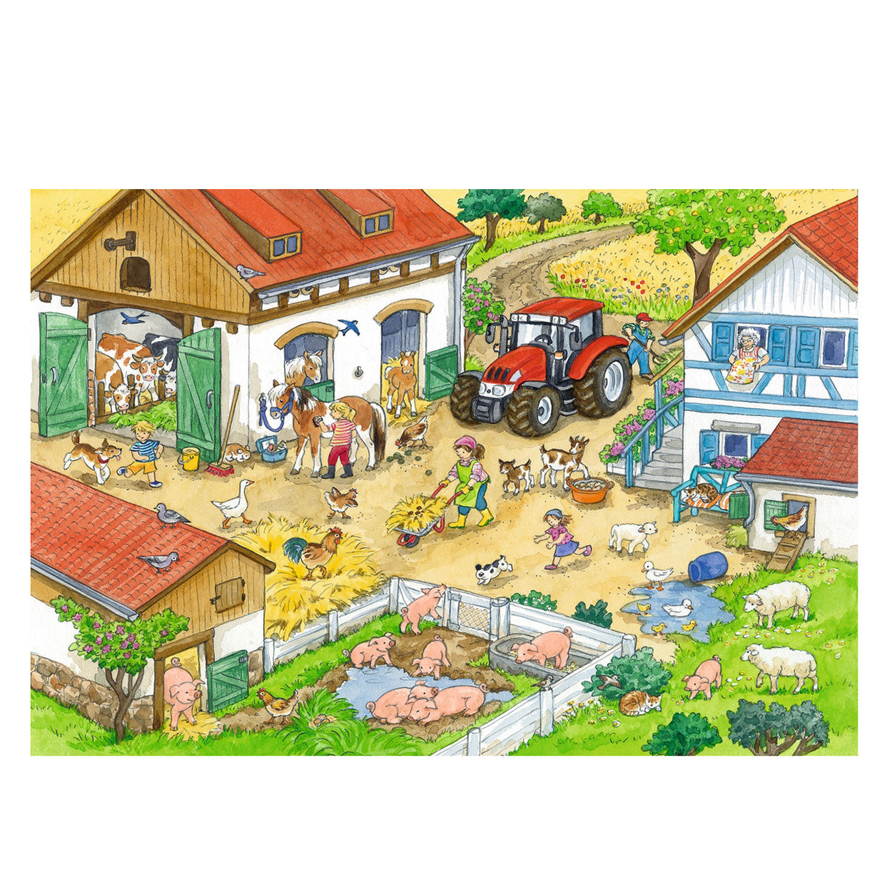 Ravensburger puzzel vrolijk boerderijleven- 2x24 stukjes - kinderpuzzel