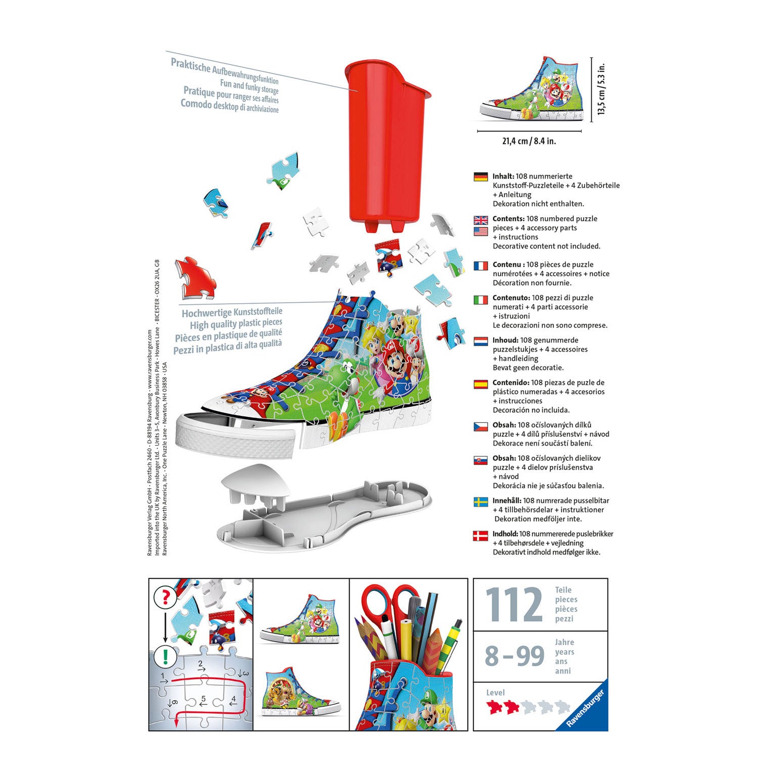 Ravensburger 3d puzzel - sneaker super mario
