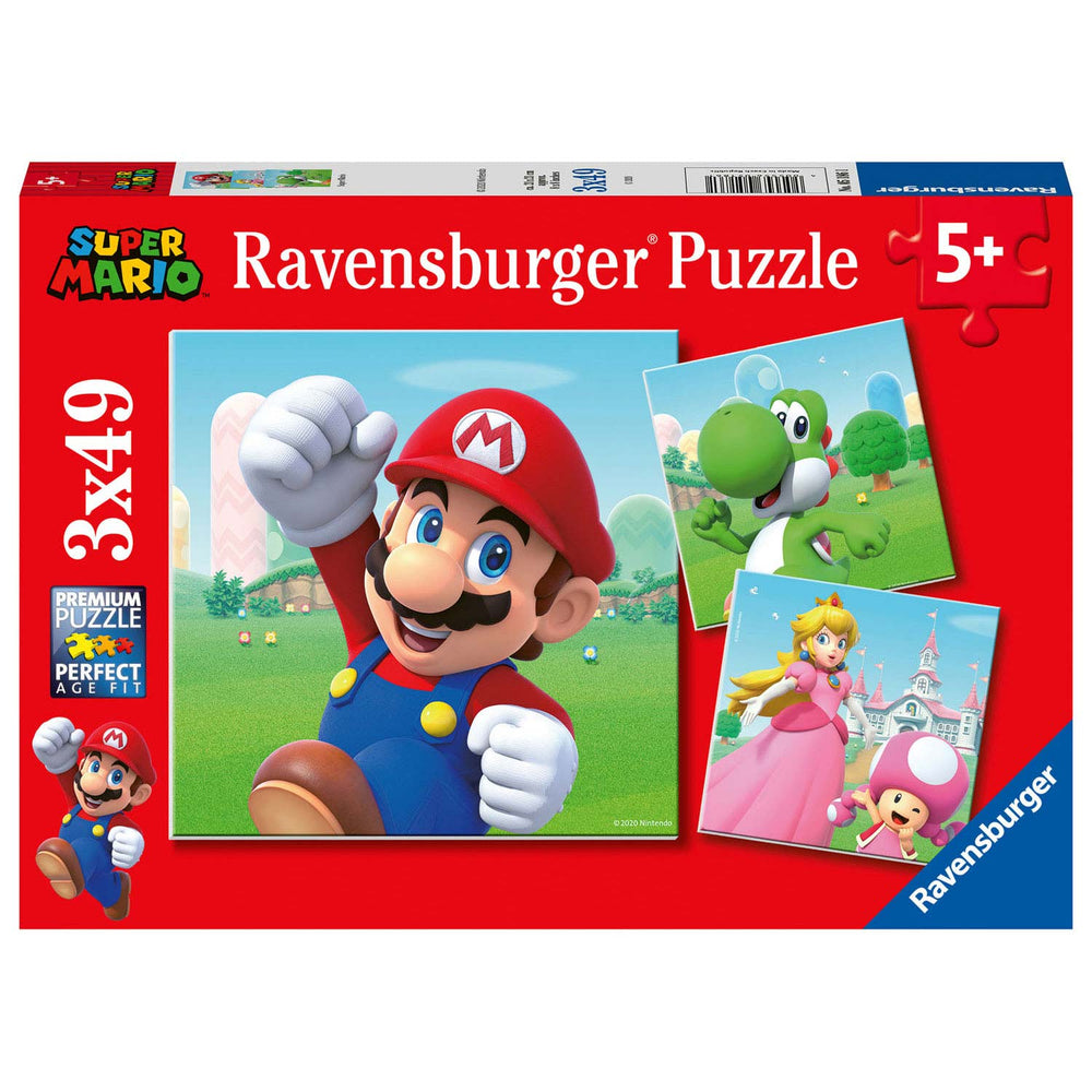 Ravensburger puzzel super mario - 3x49 stukjes - kinderpuzzel