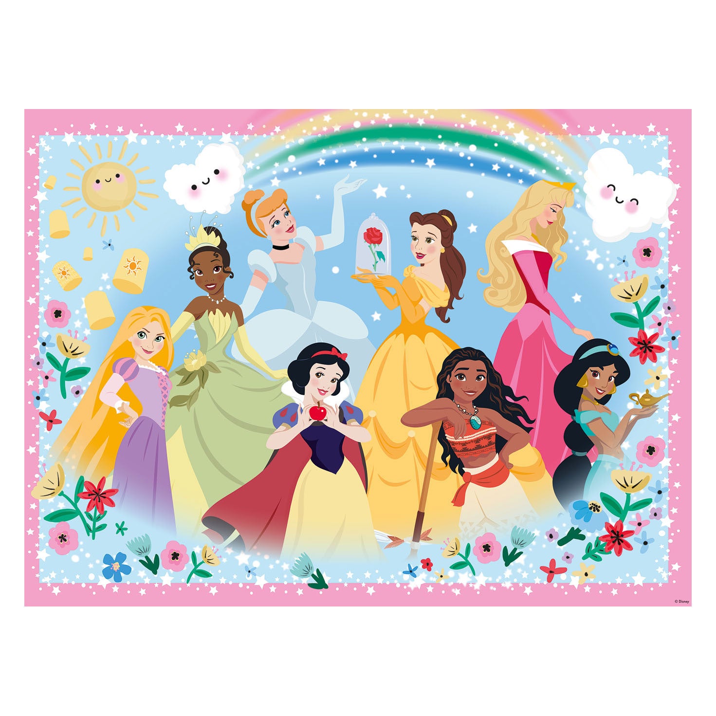 Ravensburger disney princess glitterpuzzel, 100st. xxl