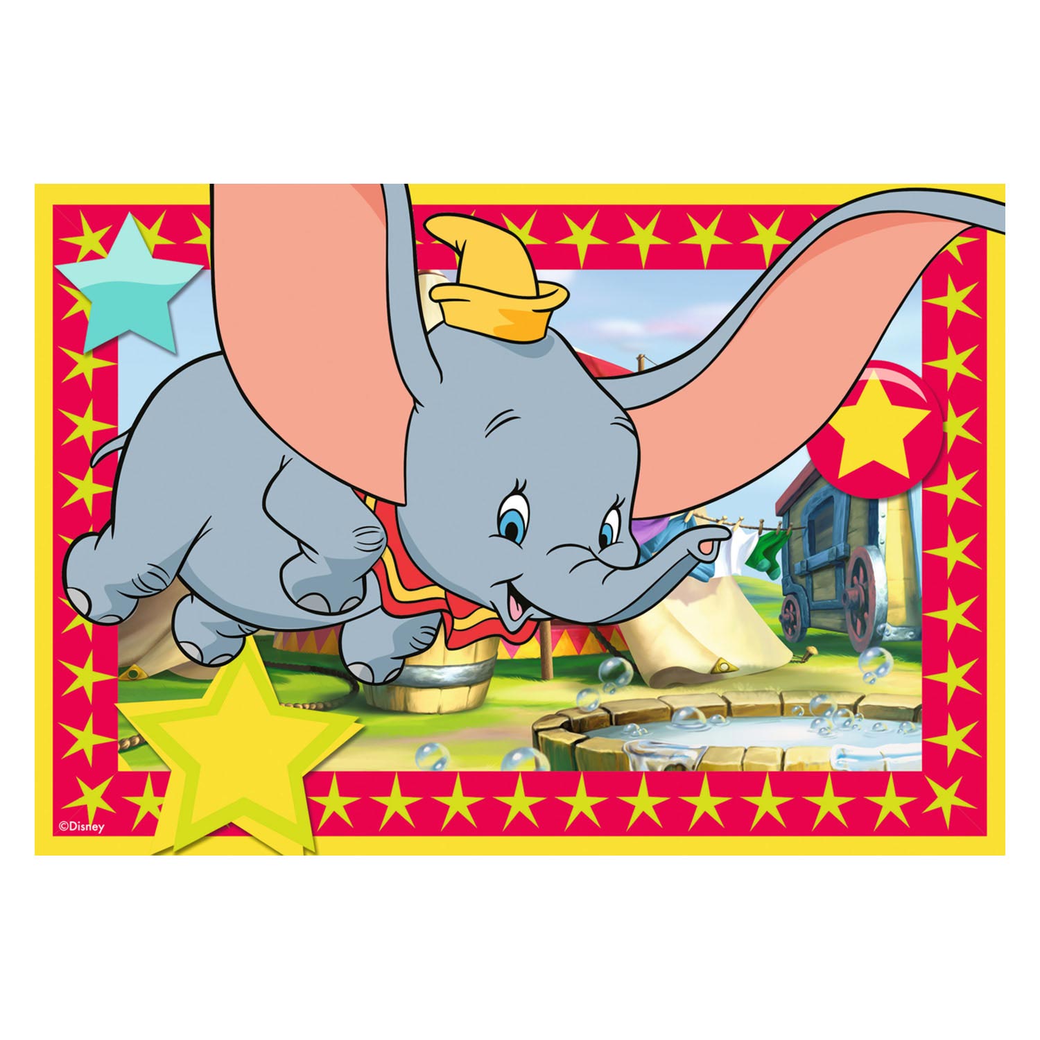 Ravensburger disney klassiekers: dombo en jungleboek legpuzzel, 2x12st.