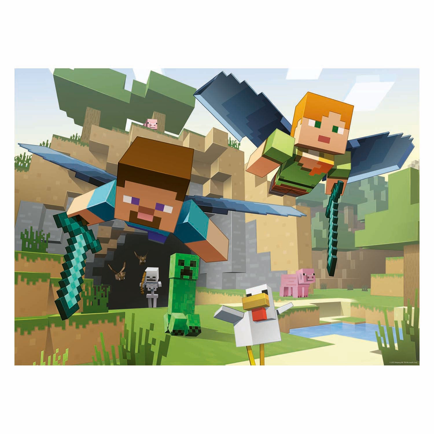 Ravensburger puzzel minecraft avontuur 200 xxl stukjes kinderen.