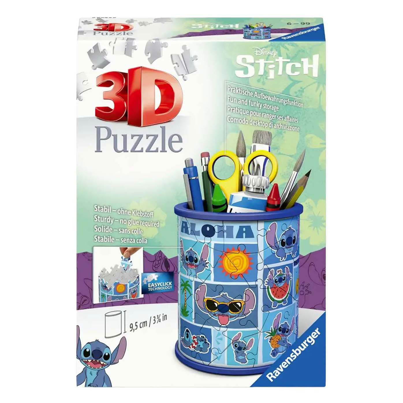 Ravensburger 3d puzzel stitch pennenbak - 54st.