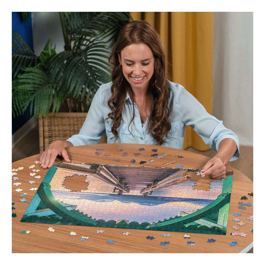 Ravensburger – legpuzzel – footbridge at lac d'annecy - 1000 stukjes – 70 x 50 cm