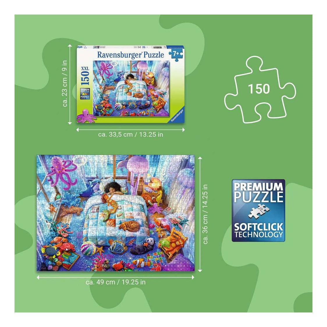 Ravensburger – onderwaterdromen – kinderpuzzel – 150 xxl stukjes