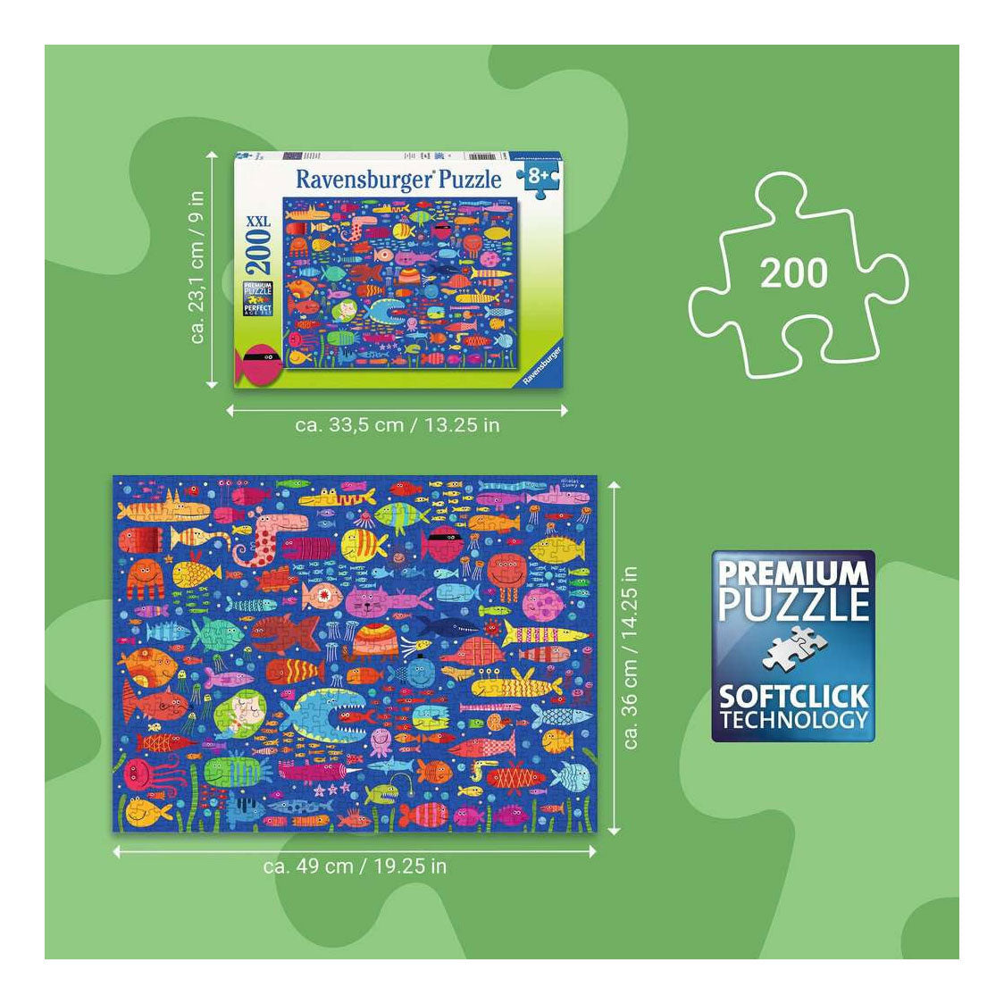 Ravensburger legpuzzel grappige vis vrienden - 200 xxl st.