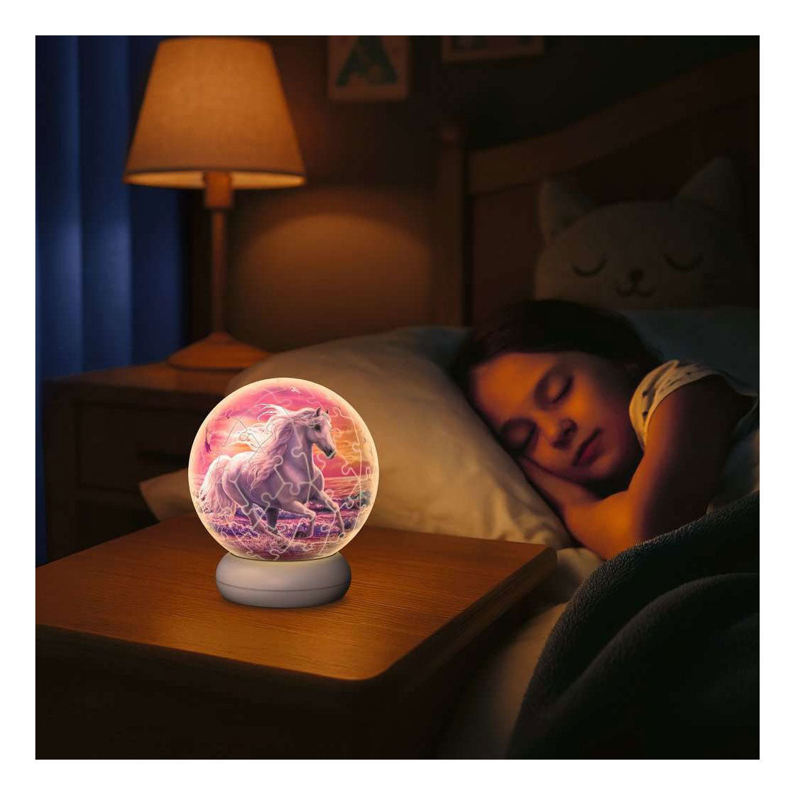 Ravensburger 3d puzzel nachtlamp paarden op het strand - 73st.