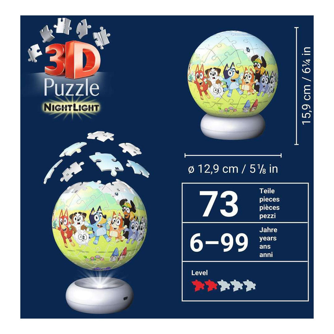 Ravensburger 3d puzzel nachtlamp bluey - 73st.