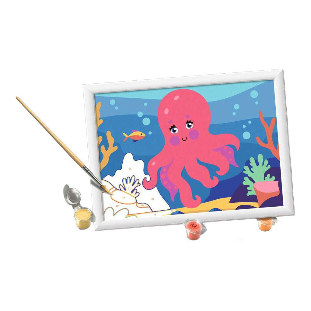 Ravensburger creart schilderen op nummer - octopus (neon)