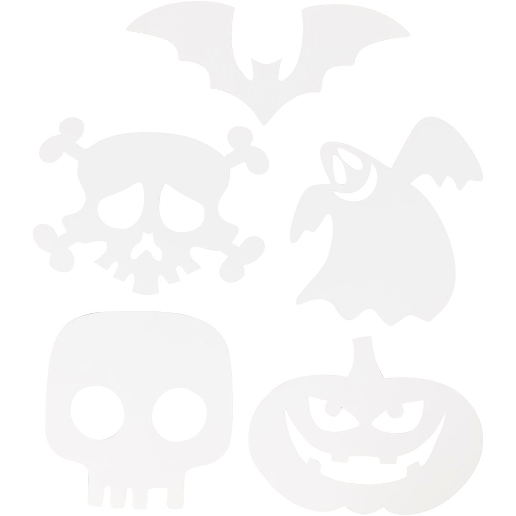 Halloween figuren, afm 25x17 cm, 230 gr, wit, 16 stuk 1 doos