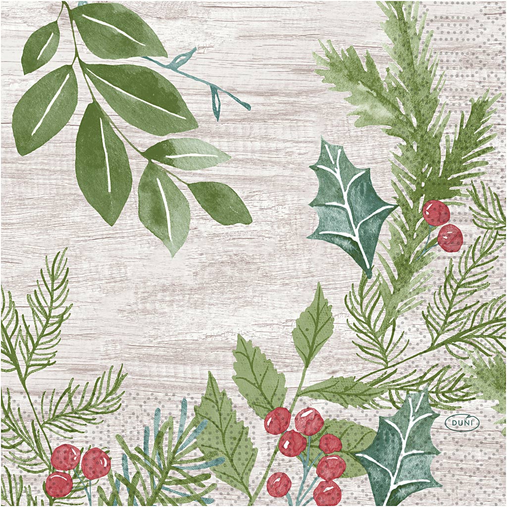 Servetten, groenblijvend, afm 33x33 cm, 20 stuk 1 doos