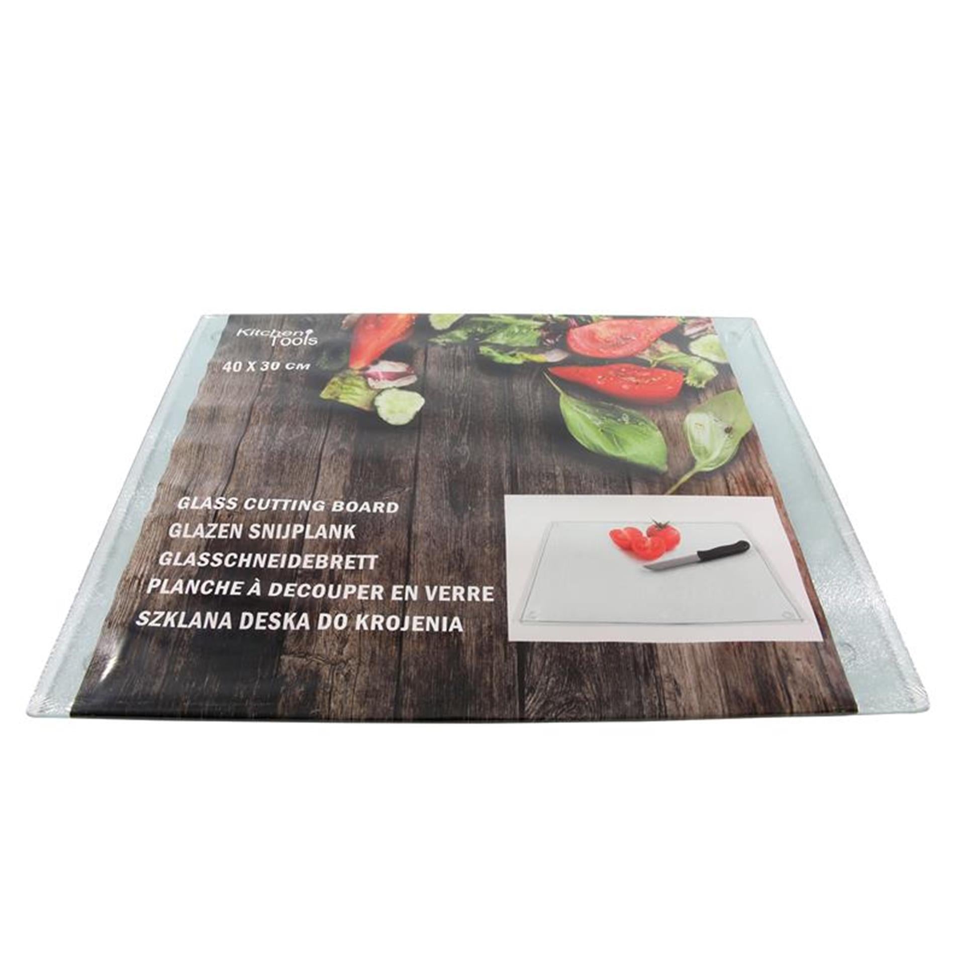 Kitchen tools snijplank glas 40x30cm
