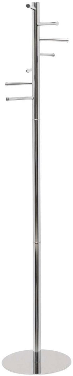 Maul caurus kapstok chrome - 7 haak - standvoet - zilver - 1 stuk - ø 35 x 177 cm -