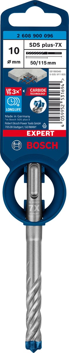 Bosch expert sds plus-7x hamerboor 10 x 50 x 115 mm