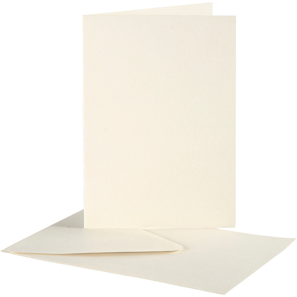 Kaarten enveloppen, afmeting kaart 10,5x15 cm, afmeting envelop 11,5x16,5 cm, off-white, 10 set 1 doos