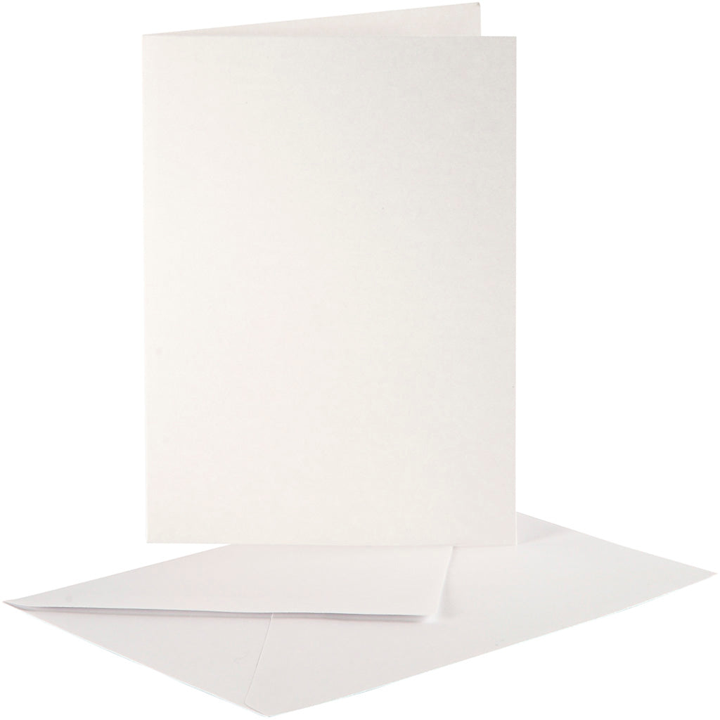 Parelmoer kaarten en enveloppen, afmeting kaart 10,5x15 cm, afmeting envelop 11,5x16,5 cm, crème, 10 set 1 doos
