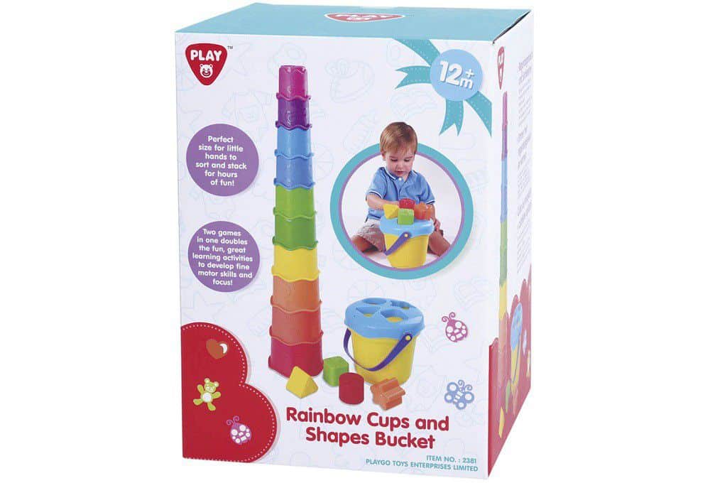 Playgo stapelbekers met vormenstof in vrolijke kleuren