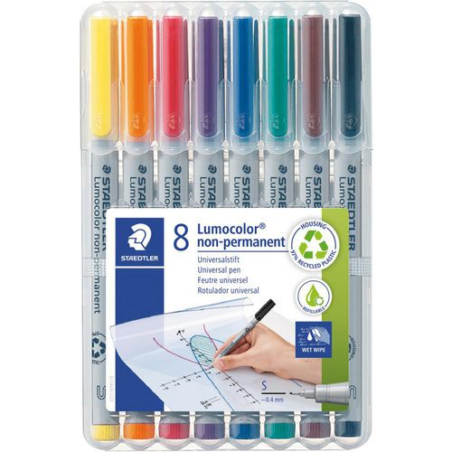Staedtler niet permanente ohp marker lumocolor kleurenassortiment 0,4 mm