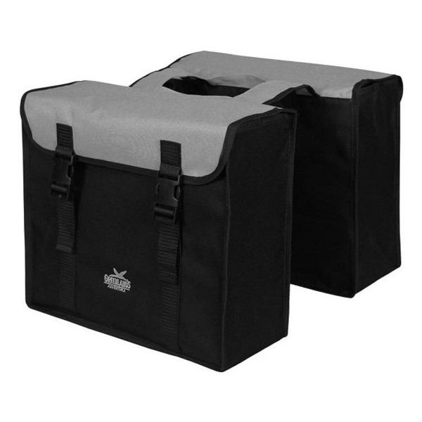 Greenlands Dubbele tas, zwart-grijs. afmeting 38x34x13cm. totaalinhoud 35L