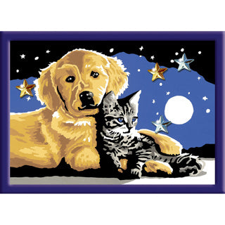 Ravensburger Creart Paint by Numbers Dog and Cat Glitter