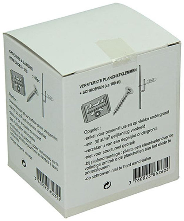 1004671 - 100 verst. planchetteklemen met schroeven 3mm | 10 stuks