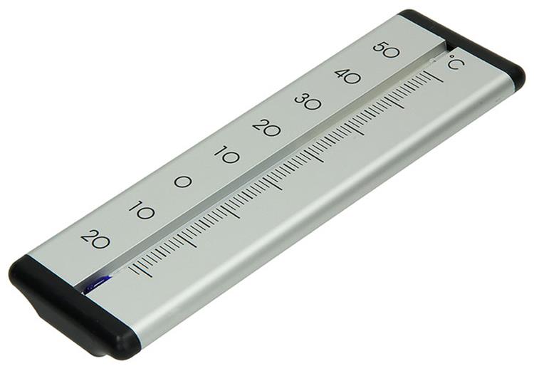 1010127 - thermometer aluminium binnen- buiten silver 20cm | 2 stuks
