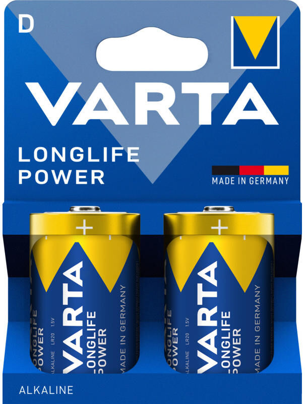Varta batterij longlife power - hoge energie battery mono 2-piece blis longlife