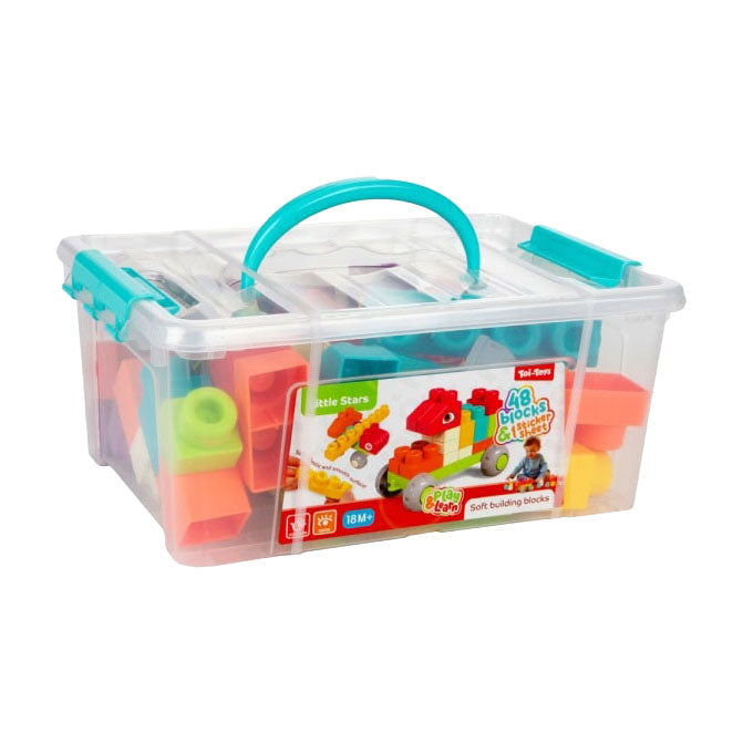Toi-toys little stars soft bouwstenen in opbergbox - 48st.