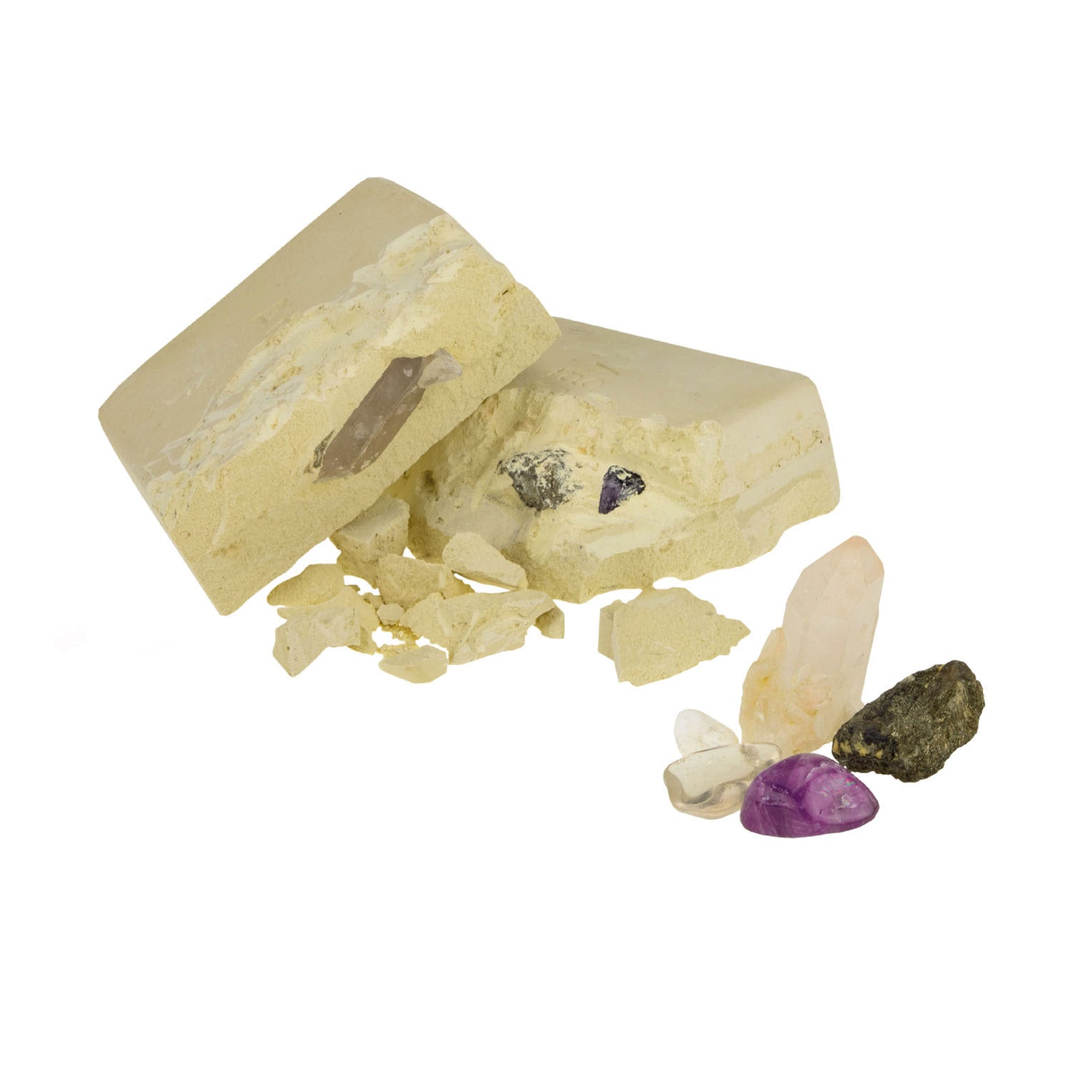 Ontdek uitgraafset kristallen met loep