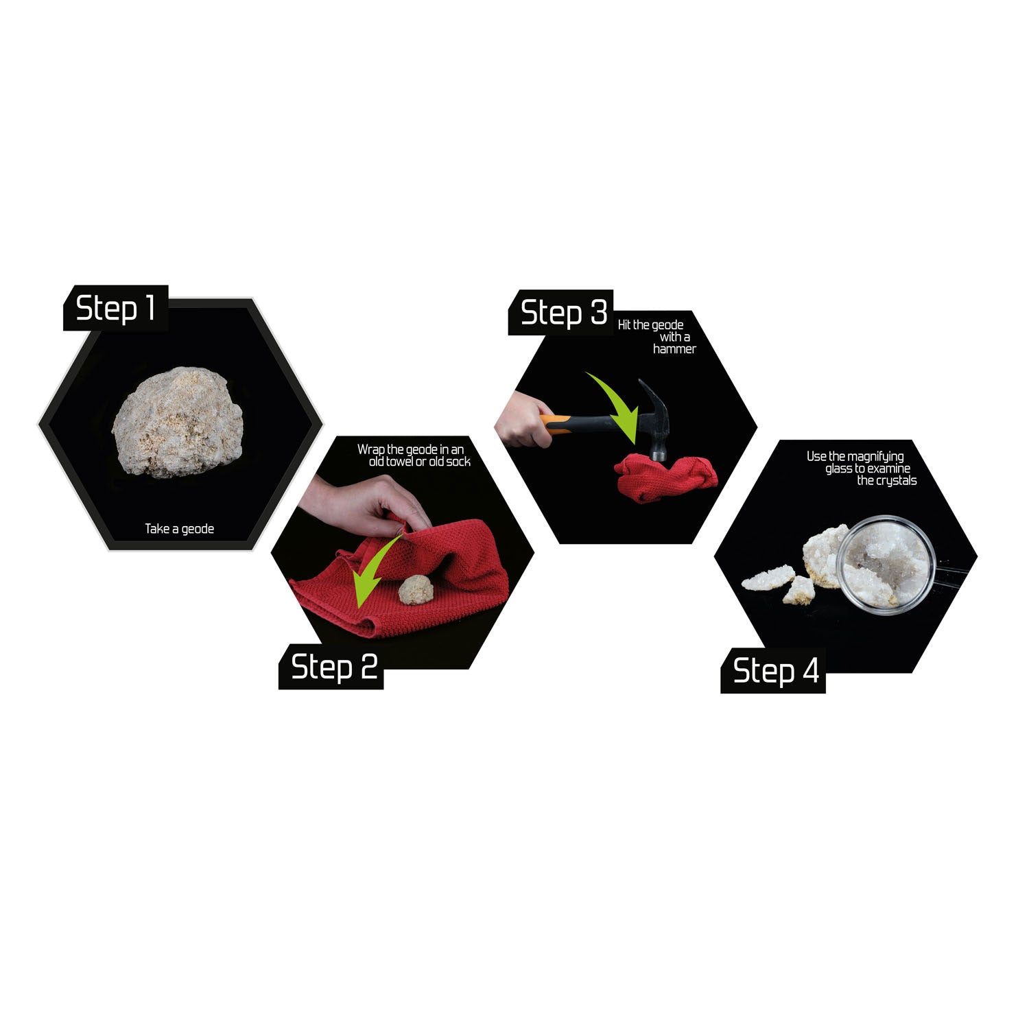 Ontdek geodes breken