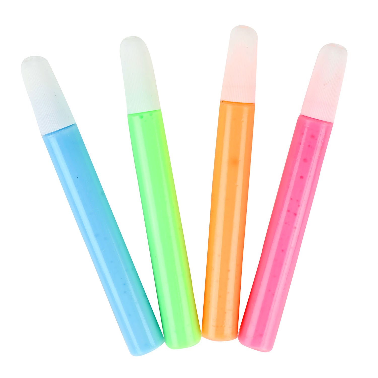 Toi-toys knijp textielstiften glow in the dark, 4st.