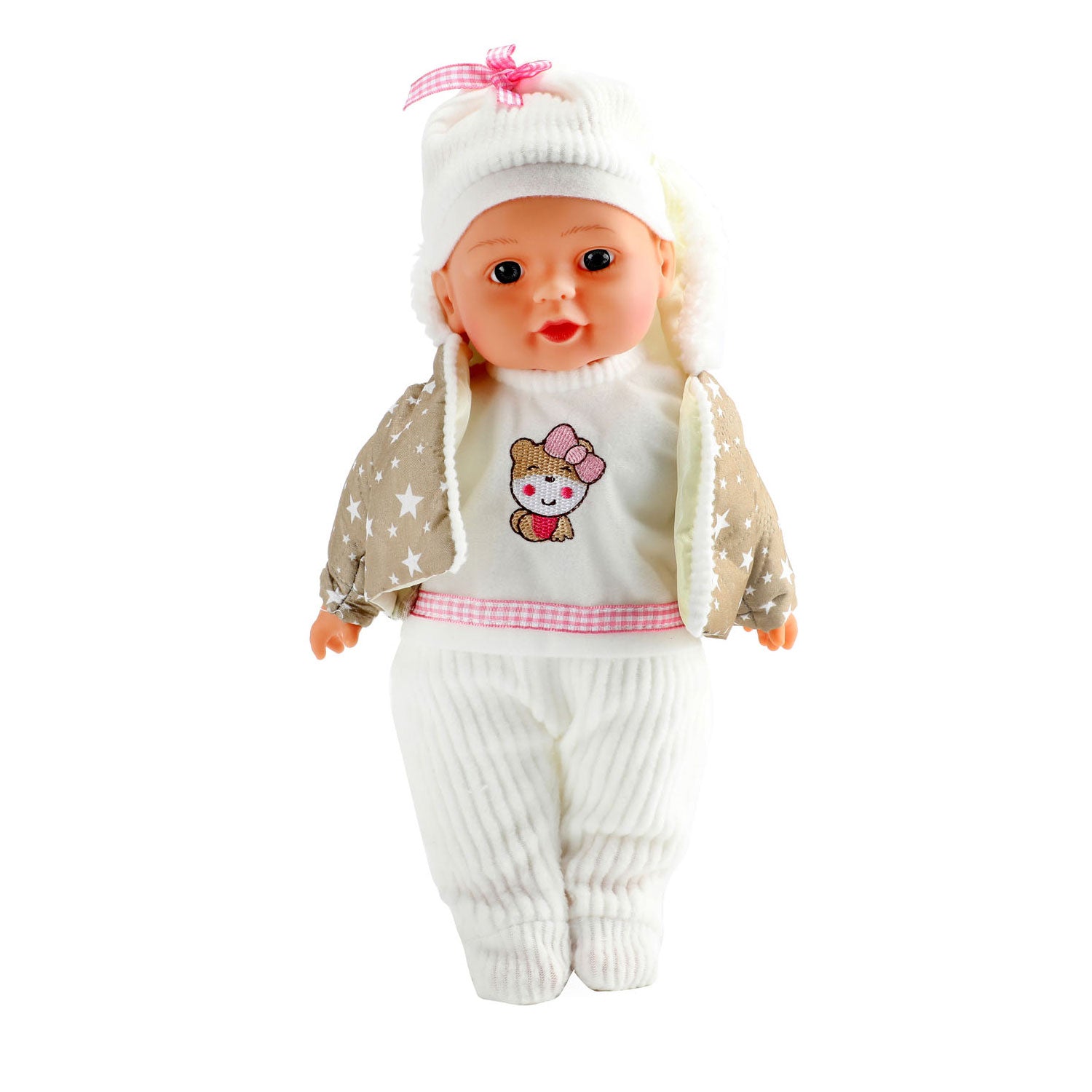 Toi-toys heerlijke baby babypop winterkleren en flesje
