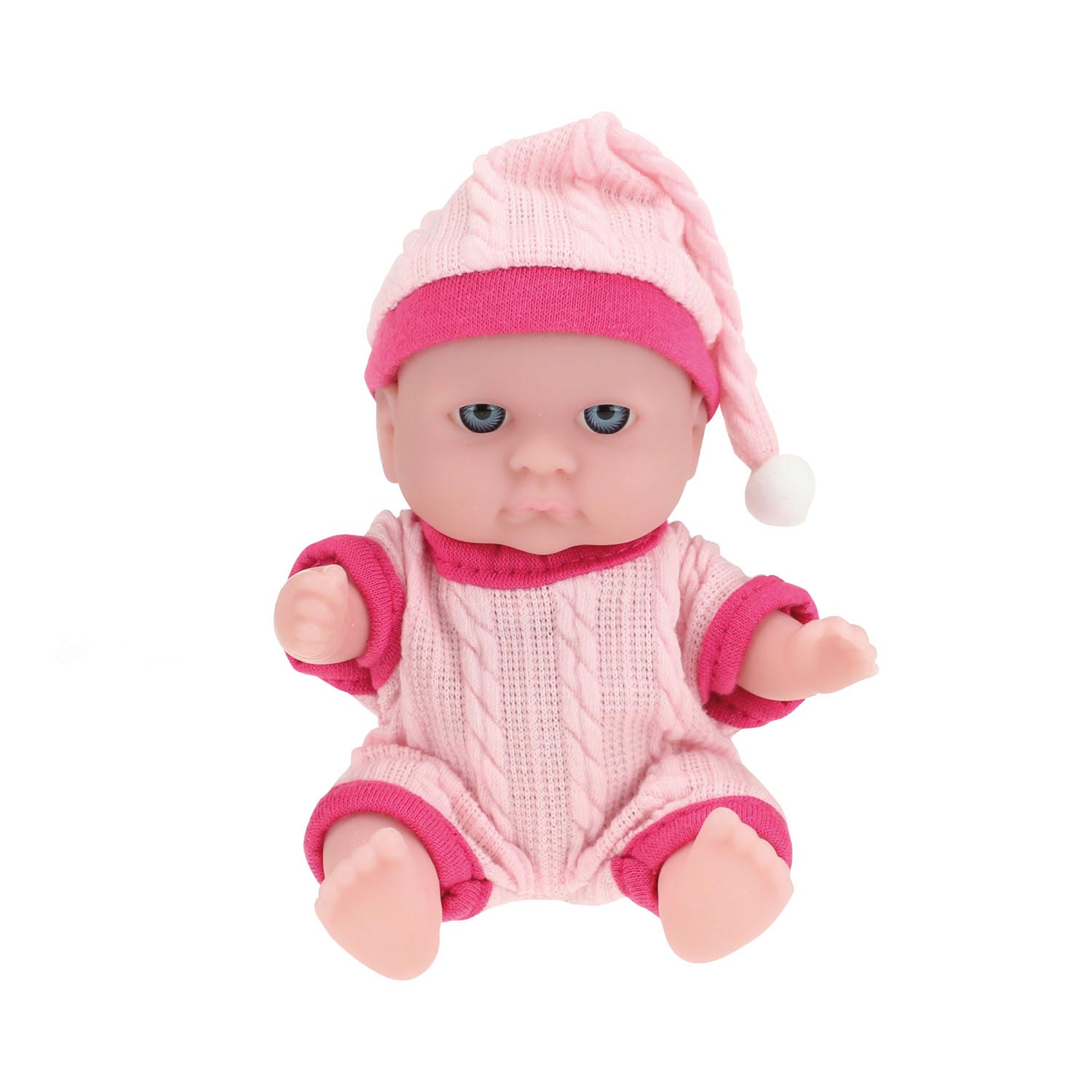 Toi-toys babypop met kledingset 14 cm lichtroze