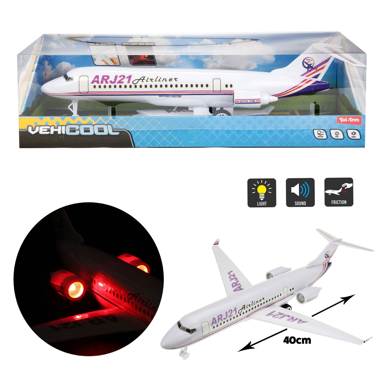 Toi-toys vehicool passagiersvliegtuig frictie