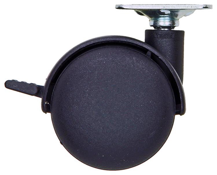 Mack by tente 1058960 - zwenkwiel met enkele wielrem vork pp, met plaat 50 mm | 5 stuks