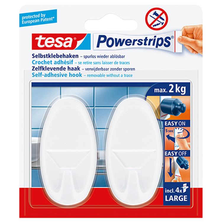 Tesa 1001363 - powerstrips wit oval | 6 stuks