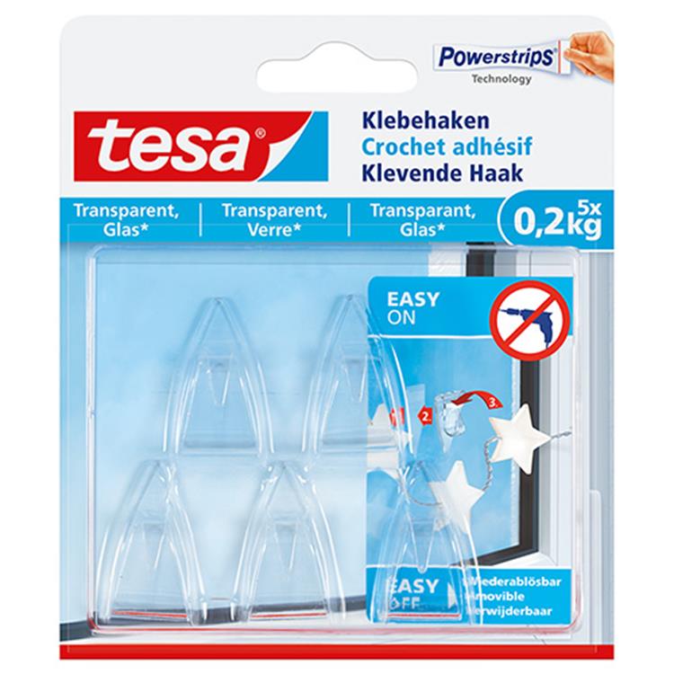 Tesa 1051177 - deco haak transp. - 200g | 10 stuks