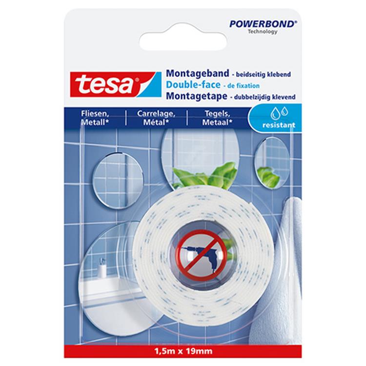 Tesa 1051183 - powerbond® montagetape waterproof 1,5m:19mm | 6 stuks